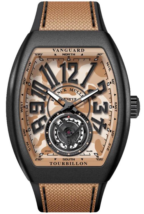 Buy Franck Muller Vanguard Titanium Case Camouflage Tourbillon - Beige Replica Watch for sale Cheap Price V 45 T CAMOU MC (TT) (NR) (SB) (CAM SB NR NR) - Click Image to Close